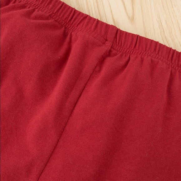 NWOT Girls Floral Dress and Pant Set. Size: 4-5T Color:Red - Picture 5 of 7